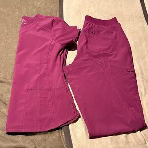 Cherokee Infinity Wine Colored Scrub Set